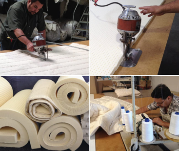 Latexpedic natural latex mattress by Electropedic showing the two-sided quilted cover, handles and zipper